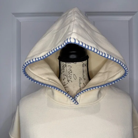 Altar'd State 1998 Patchwork Floral Gingham Hoodie Cream Blue Size XS NWT - Picture 4 of 8